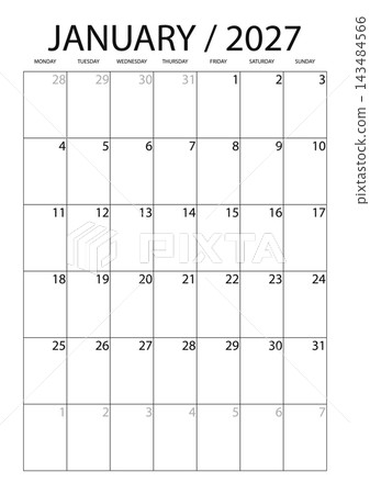 January 2027 English Simple Line Monthly Planner Template Classic Corporate Cale January 2027 English Simple Line Monthly Planner Template Classic Corporate Cale 143484566