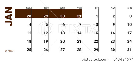 January 2027 English Clean Scandinavian Monthly Desk Calendar Minimal Neutral Or January 2027 English Clean Scandinavian Monthly Desk Calendar Minimal Neutral Or 143484574