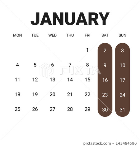 January 2027 English Basic Office Monthly Planner Grid Clean Minimalist Calendar January 2027 English Basic Office Monthly Planner Grid Clean Minimalist Calendar 143484590