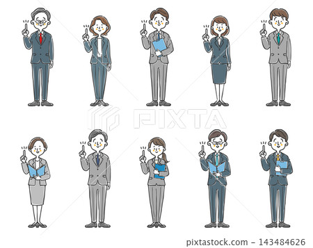 Pointing business person, whole body, vector Pointing business person, whole body, vector 143484626