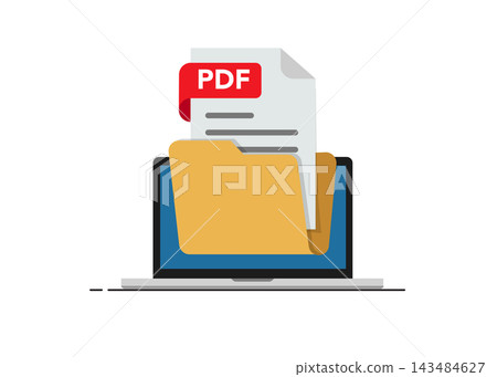 pdf document file inside folder on laptop computer screen digital storage pdf document file inside folder on laptop computer screen digital storage 143484627
