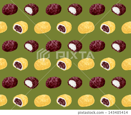 Ohagi Seamless Pattern - Hand-drawn Watercolor Illustration Material Ohagi Seamless Pattern - Hand-drawn Watercolor Illustration Material 143485414