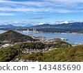 A view from Mt. Sokuryo in Muroran City, Hokkaido. Includes Mt. Yotei and the Hakucho Bridge. A view from Mt. Sokuryo in Muroran City, Hokkaido. Includes Mt. Yotei and the Hakucho Bridge. 143485690