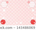 Japanese-style pattern background, cute pink color 143486069