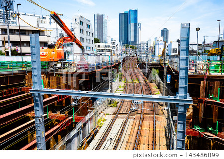 Zoshigaya, Tokyo: Toden Arakawa Line and underground tunnel construction, July 2026, a-2, high saturation contrast Zoshigaya, Tokyo: Toden Arakawa Line and underground tunnel construction, July 2026, a-2, high saturation contrast 143486099