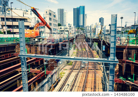 東京雜司谷:都電荒川線及地下隧道建設。 2026.07 a-3 強調冷暖色調。 東京雜司谷:都電荒川線及地下隧道建設。 2026.07 a-3 強調冷暖色調。 143486100