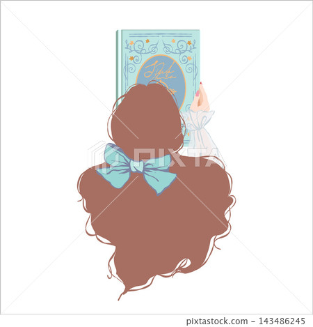 A young woman lies with a book in her hands. Modern flat-style vector illustration. A young woman with an open book. Love of reading. Book lover. Book club. Isolated romantic clipart. A young woman lies with a book in her hands. Modern flat-style vector illustration. A young woman with an open book. Love of reading. Book lover. Book club. Isolated romantic clipart. 143486245