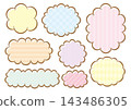 A girly, fluffy frame set with pastel colors and patterns. 143486305