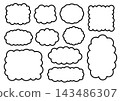A set of 11 simple frames with thick, fluffy lines. 143486307