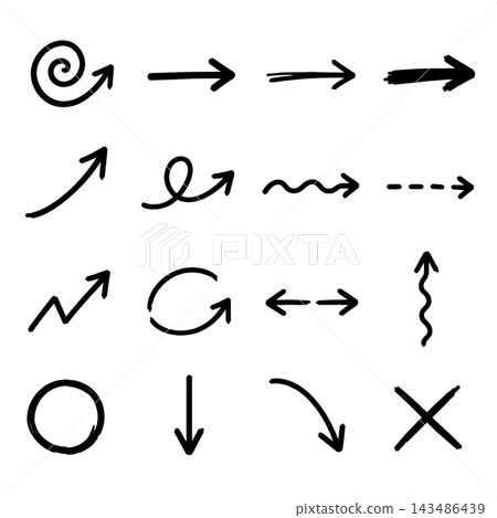 Arrow, line, symbol, sketch, doodle Arrow, line, symbol, sketch, doodle 143486439