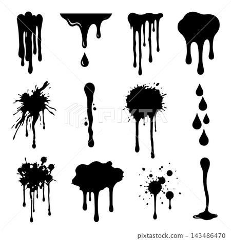 Ink drip silhouette illustration Ink drip silhouette illustration 143486470