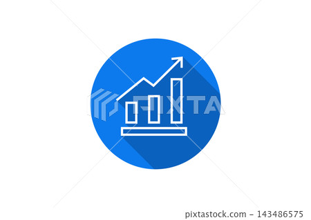 Business Growth Analytics Icon With Upward Trending Bar Chart and Arrow Flat Design Business Growth Analytics Icon With Upward Trending Bar Chart and Arrow Flat Design 143486575