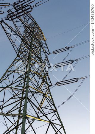 High voltage power infrastructure in open landscape. 143486760
