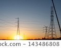 Electrical Infrastructure Development Under Evening Sky 143486808