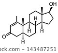 Metenolone structural chemical formula. Metenolone anabolic steroid molecule. chemical structure of Metenolone nabolic-androgenic steroid. flat style. 143487251