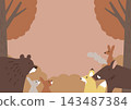 秋天景色:森林動物 - 剪紙風格插圖 秋天景色:森林動物 - 剪紙風格插圖 143487384