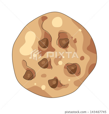 Illustration of chocolate chip cookie 143487745