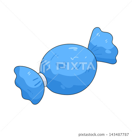Illustration of blue wrapped candy Illustration of blue wrapped candy 143487787