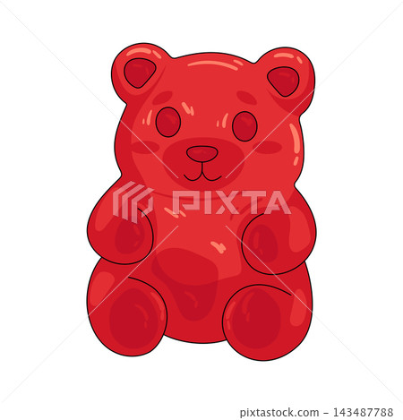 Illustration of red gummy bear Illustration of red gummy bear 143487788