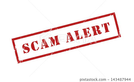 Red scam alert stamp isolated on white background Red scam alert stamp isolated on white background 143487944