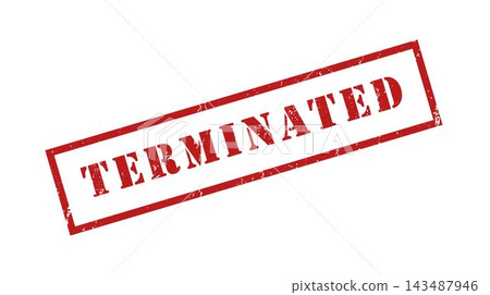 Red Terminated Rubber Stamp Icon 143487946