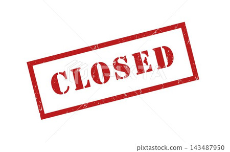 Red closed stamp icon isolated on white background Red closed stamp icon isolated on white background 143487950