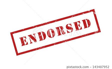 Red rubber stamp with endorsed text in grunge style Red rubber stamp with endorsed text in grunge style 143487952