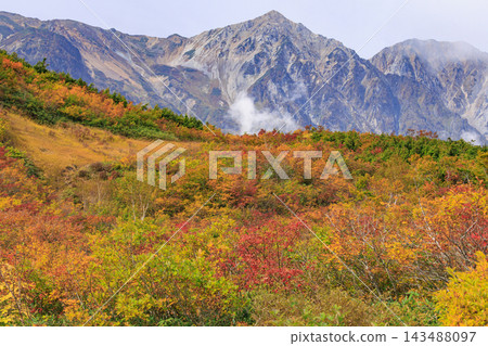 Happo-one with autumn foliage in full bloom Happo-one with autumn foliage in full bloom 143488097
