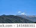 Spring mountain scenery in Nagano Prefecture, featuring mountain cherry blossoms and the Central Alps [Nagano Mountain Landscape Photography] 143488301