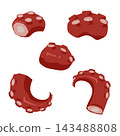 An illustration of chopped octopus legs. 143488808