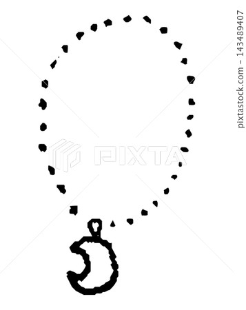 Hand-drawn line art of a necklace 143489407