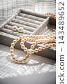 Beautiful white jewelry pearl necklace material image 143489652