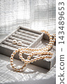 Beautiful white jewelry pearl necklace material image 143489653