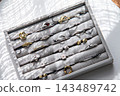 Jewelry in a jewelry box 143489742