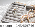 Beautiful white jewelry pearl necklace material image 143489746