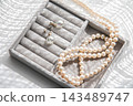 Beautiful white jewelry pearl necklace material image 143489747