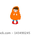 Orange fluffy coat 143490245