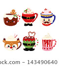 Cute Christmas sweet drink in funny character cup 143490640