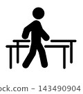 Pictogram for rehabilitation in a nursing care facility: Parallel bar walking training 143490904
