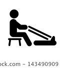 Pictogram for rehabilitation in a nursing care facility: Rowing machine exercise 143490909