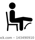 Pictogram for rehabilitation in a nursing care facility: Chair exercises/knee stretches 143490910