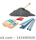building construction materials cartoon vector element design 143490926