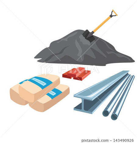 building construction materials cartoon vector element design building construction materials cartoon vector element design 143490926
