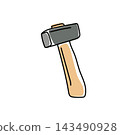 Hammer doodle vector element design 143490928