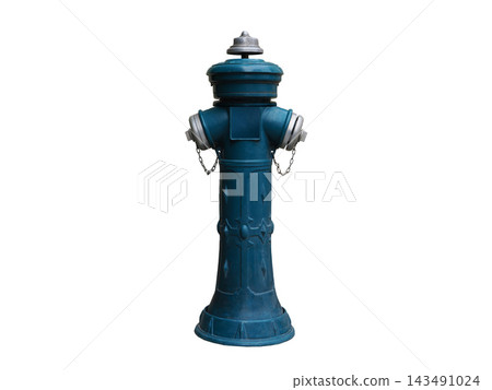 Blue fire hydrant isolated on white background Blue fire hydrant isolated on white background 143491024