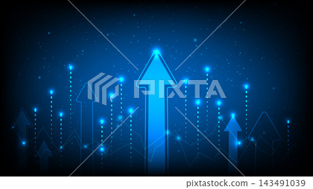 Glowing Arrow Growth and Financial Data Stock Market Background Glowing Arrow Growth and Financial Data Stock Market Background 143491039