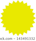 A jagged yellow circular sticker design. Perfect for discount and sale designs. 143491332