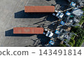 Aerial view EV charging and semi truck electric vehicle, Electric vehicle semi truck trailer charging station for charge EV battery, EV charger semi truck trailer station. 143491814