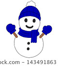 A snowman painted in blue 143491863