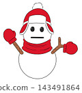 A snowman painted in red 143491864